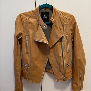 Monika Chiang beige leather jacket
